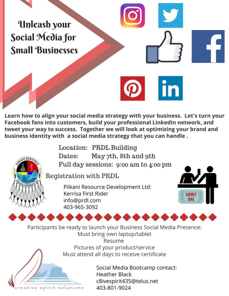 Piikani Social Media Bootcamp with logos